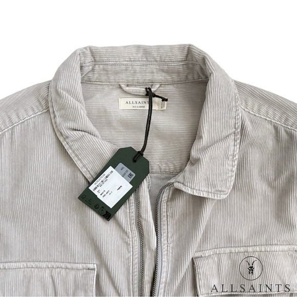 ALLSAINTS **NWT** Clifton Cotton Corduroy Jacket in Cool Grey - Picture 7 of 7